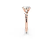 Oval Graduated Accent Engagement Ring Setting | Scattered Shoulders | Rose Gold