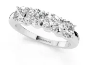 Four-Stone Round Diamond Band Set in Silver with Prong Setting
