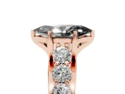 Marquise Graduated Engagement Ring Setting for a Black Center | Rose Gold