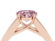 Heart-Shaped Channel-Set Engagement Ring Setting for a Fancy Pink Lab-Grown Diamond | Rose Gold