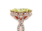 Marquise Milgrain Halo Engagement Ring Setting for a Fancy Yellow Lab-Grown Diamond | Graduated Shoulders | Rose Gold