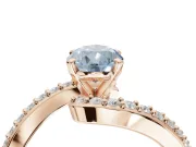 Pear-Shaped Bypass Pavé Engagement Ring Setting for a Fancy Blue Lab-Grown Diamond | Rose Gold