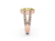Marquise Halo Split Shank Engagement Ring Setting for a Fancy Yellow Lab-Grown Diamond | Rose Gold