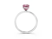 Radiant Cut Thin Solitaire Engagement Ring Setting for a Fancy Pink Lab-Grown Diamond | Straight Plain Band | Platinum