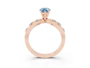 Pear-Shaped Loop Engagement Ring Setting for a Fancy Blue Lab-Grown Diamond | Rose Gold