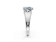 Pear-Shaped Double Claw Solitaire Engagement Ring Setting for a Fancy Blue Lab-Grown Diamond | Sterling Silver