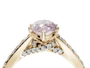 Marquise Pavé Solitaire Engagement Ring Setting for a Fancy Pink Lab-Grown Diamond | Crossover Gallery | Yellow Gold