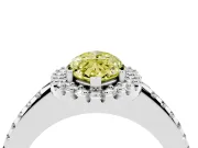 Marquise Pave Halo Engagement Ring Setting for a Fancy Yellow Lab-Grown Diamond | Pave Band | Platinum