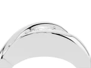 Oval Cut Diamond Channel-Set Crossover Ring Set in White gold
