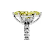 Marquise Side Stone Engagement Ring Setting for a Fancy Yellow Lab-Grown Diamond | Pave Band | White Gold