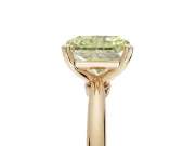 Radiant Cut Solitaire Engagement Ring Setting for a Fancy Yellow Lab-Grown Diamond | Tapered Plain Band | Yellow Gold