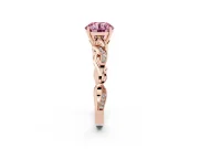 Round Vine Engagement Ring Setting for a Fancy Pink Lab-Grown Diamond | Rose Gold