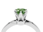 Fancy Green Pear Cut Diamond Solitaire Engagement Ring Set in Platinum with Slim Tapered Solitaire Band