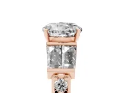 Round Channel Set Baguette Engagement Ring Setting | Paired Baguettes | Rose Gold