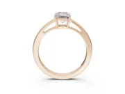 Emerald Cut Cathedral Solitaire Engagement Ring Setting | Open Shoulders | Rose Gold