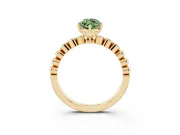Marquise Beaded Solitaire Engagement Ring Setting for a Fancy Green Lab-Grown Diamond | Yellow Gold