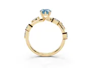 Pear-Shaped Twisted Vine Engagement Ring Setting for a Fancy Blue Lab-Grown Diamond | Yellow Gold