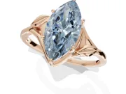 Marquise Bypass Solitaire Engagement Ring Setting for a Fancy Blue Lab-Grown Diamond | Rose Gold