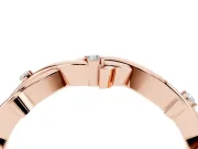 Round Diamond Twist Band Set in Rose gold with Prong Setting