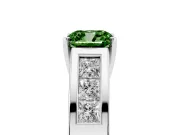 Cushion Cut Channel-Set Engagement Ring Setting for a Fancy Green Lab-Grown Diamond | Platinum