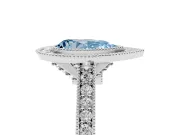 Pear-Shaped Halo Engagement Ring Setting for a Fancy Blue Lab-Grown Diamond | Sterling Silver - Design NV-24721