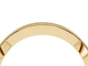 Round Lab-Grown Diamond Milgrain Channel Set Contour Wedding Band | Smooth Top | Yellow Gold