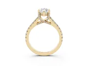 Marquise Hidden Halo Pave Engagement Ring Setting | Claw Prongs | Yellow Gold