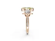 Marquise Three Stone Engagement Ring Setting for a Fancy Yellow Lab-Grown Diamond | Tapered Pave Band | Rose Gold