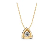 Round Lab-Grown Diamond Triangle Frame Pendant Necklace | Open Frame | Yellow Gold