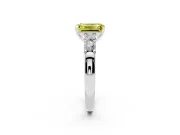 Emerald Cut Five Stone Engagement Ring Setting for a Fancy Yellow Lab-Grown Diamond | Platinum
