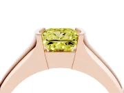 Princess Cut Half Bezel Solitaire Engagement Ring Setting for a Fancy Yellow Lab-Grown Diamond | Wide Band | Rose Gold