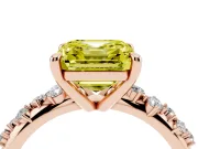 Asscher Cut Graduated Engagement Ring Setting for a Fancy Yellow Lab-Grown Diamond | Rose Gold