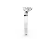 Pear Cut Diamond Solitaire Engagement Ring Set in Platinum with Flat Band and Prong Setting