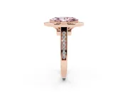 Marquise Rimmed Halo Engagement Ring Setting for a Fancy Pink Lab-Grown Diamond | Rose Gold