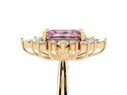 Emerald Cut Engagement Ring Setting for a Fancy Pink Lab-Grown Diamond | Yellow Gold - Design NV-24790