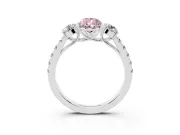 Pear-Shaped Engagement Ring Setting for a Fancy Pink Lab-Grown Diamond | Three Stone | Platinum