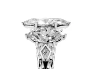 Marquise Cut Diamond Three-Stone Ring Set in White gold with Braided Band