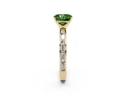 Radiant Cut Channel Set Engagement Ring Setting for a Fancy Green Lab-Grown Diamond | Yellow Gold