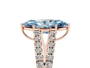 Marquise Graduated Split Shank Engagement Ring Setting for a Fancy Blue Lab-Grown Diamond | Rose Gold