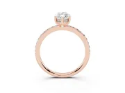 Marquise Cut Diamond Pavé Band Ring Set in Rose gold with Prong-Set Center Stone