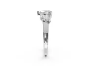 Heart-Shaped Three Stone Engagement Ring Setting | Wide Tapered Shoulders | Platinum