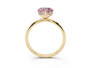 Heart-Shaped Hidden Halo Engagement Ring Setting for a Fancy Pink Lab-Grown Diamond | Plain Band | Yellow Gold