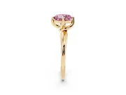 Cushion Cut Bypass Solitaire Engagement Ring Setting for a Fancy Pink Lab-Grown Diamond | Plain Band | Yellow Gold