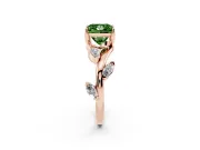 Princess Cut Twisted Vine Engagement Ring Setting for a Fancy Green Lab-Grown Diamond | Rose Gold