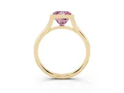 Princess Cut Bezel Engagement Ring Setting for a Fancy Pink Lab-Grown Diamond | Yellow Gold