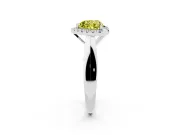 Heart-Shaped Halo Engagement Ring Setting for a Fancy Yellow Lab-Grown Diamond | Square Profile Band | White Gold
