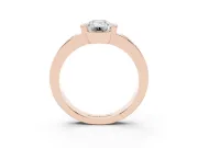 Emerald Cut Tension Style Engagement Ring Setting | Flush Set Accents | Rose Gold