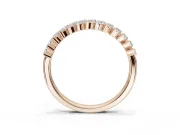 Marquise Lab-Grown Diamond Slanted Half Eternity Wedding Band | Tip Cups | Rose Gold