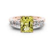 Radiant Cut 5 Stone Engagement Ring Setting for a Fancy Yellow Lab-Grown Diamond | Rose Gold