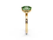 Fancy Green Asscher Cut and Emerald Cut Toi Moi Ring Set in Yellow gold with Prong Setting